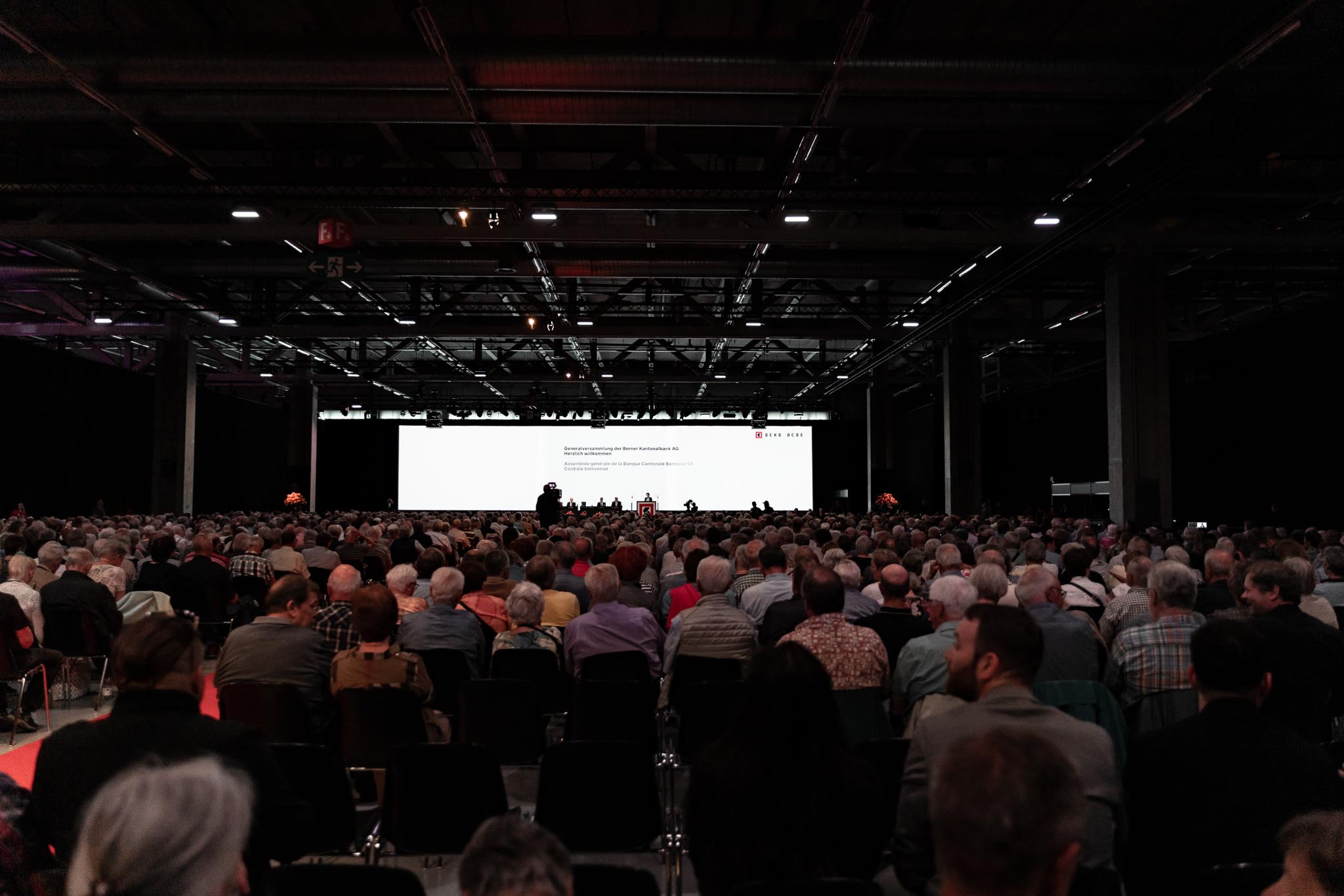 Vue de la salle de l’Assemblée générale 2022 sur le site de BernExpo.