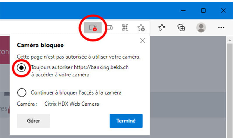 Navigateur «Edge»